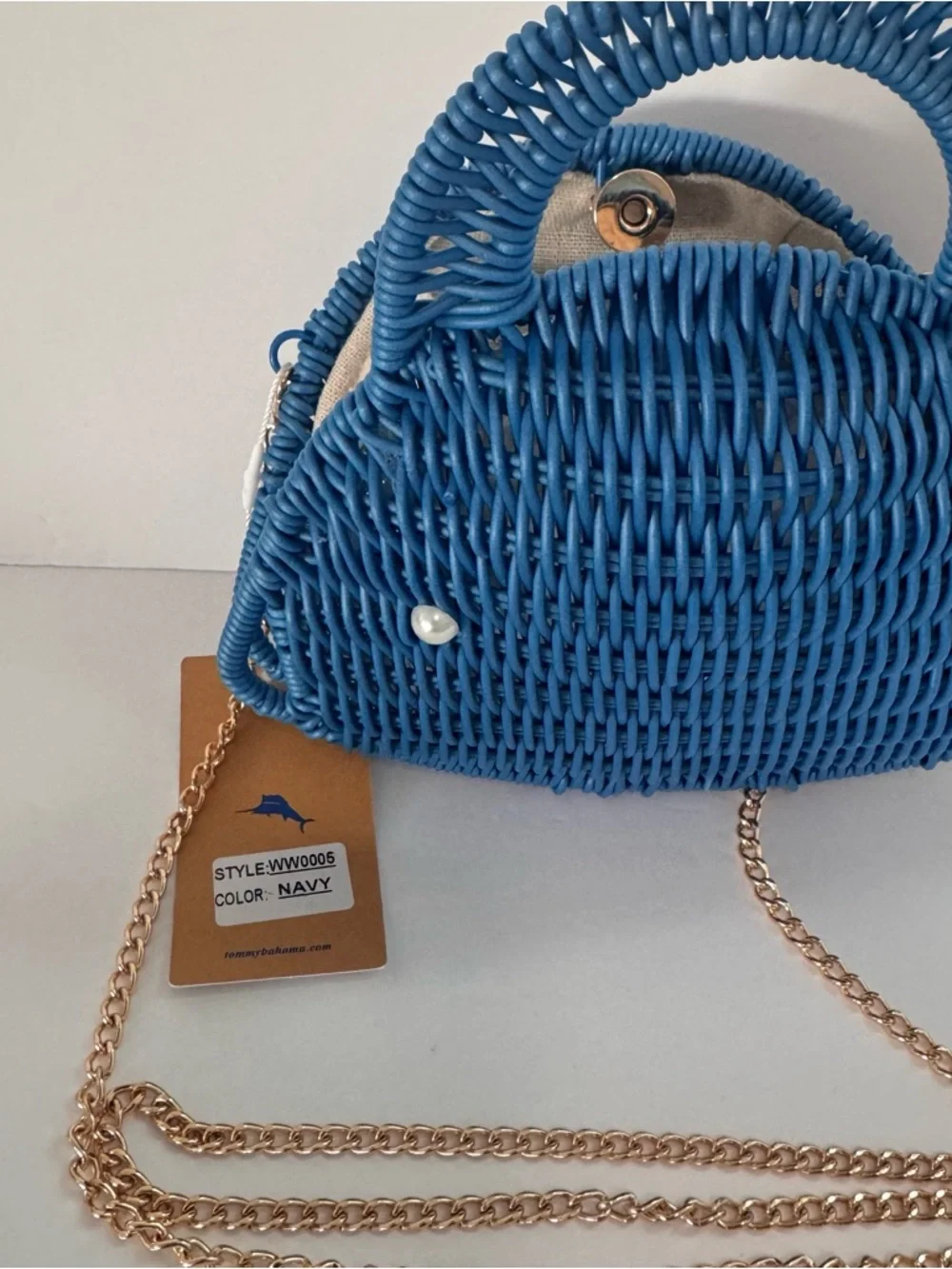 Tommy Bahama Whale Woven Crossbody Bag Blue NWT Novelty Beach Purse